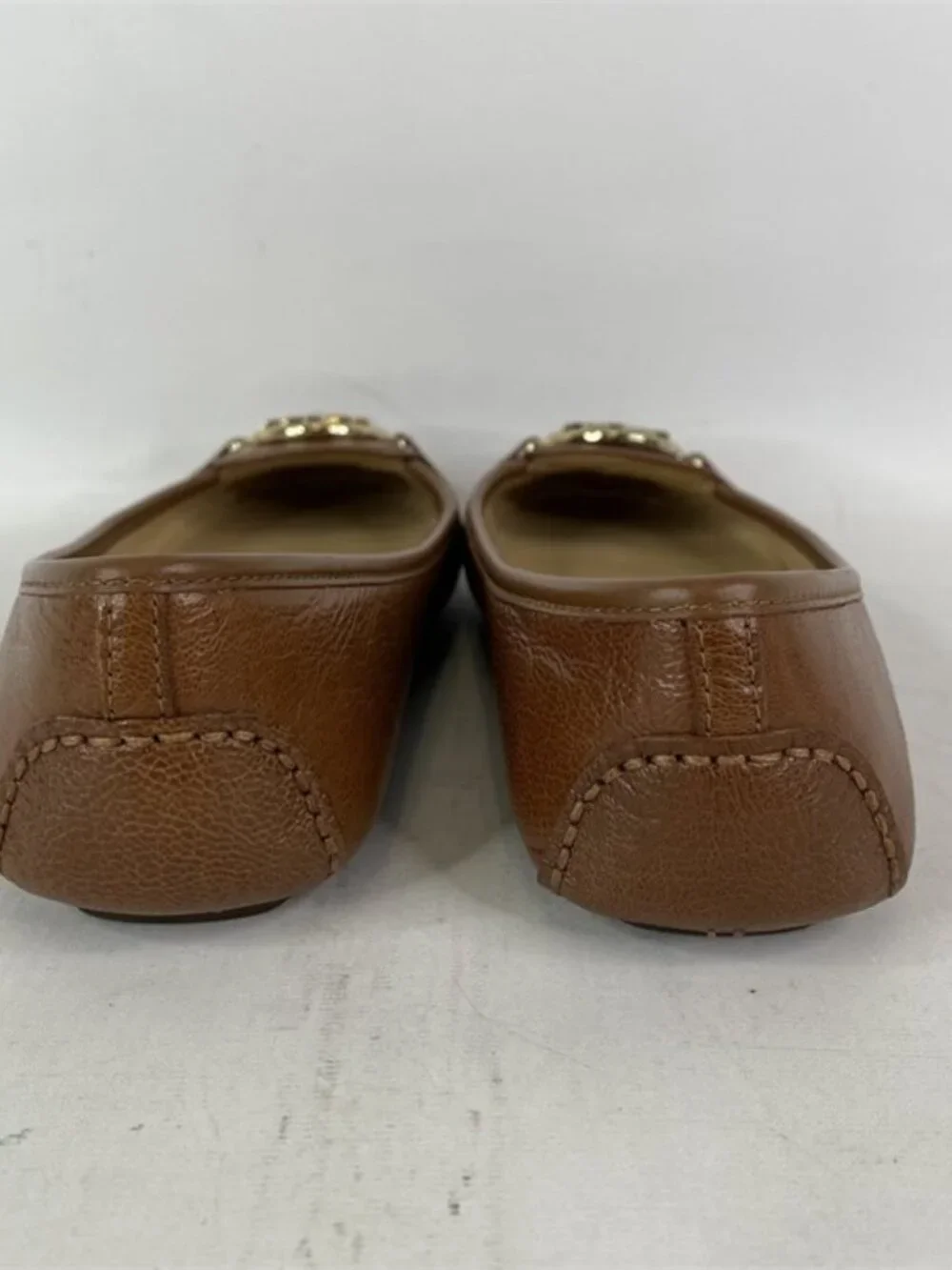 Michael Kors Women Fulton Studded Logo Moccasin Brown Shoes 7.5